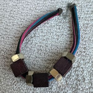 TOPSHOP Wooden and Metal Necklace